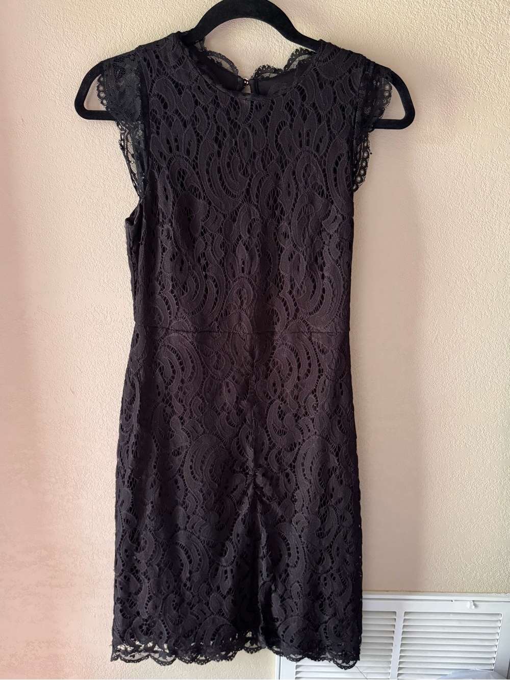 Xhilaration Black Lace Cap-Sleeve Cocktail Dress